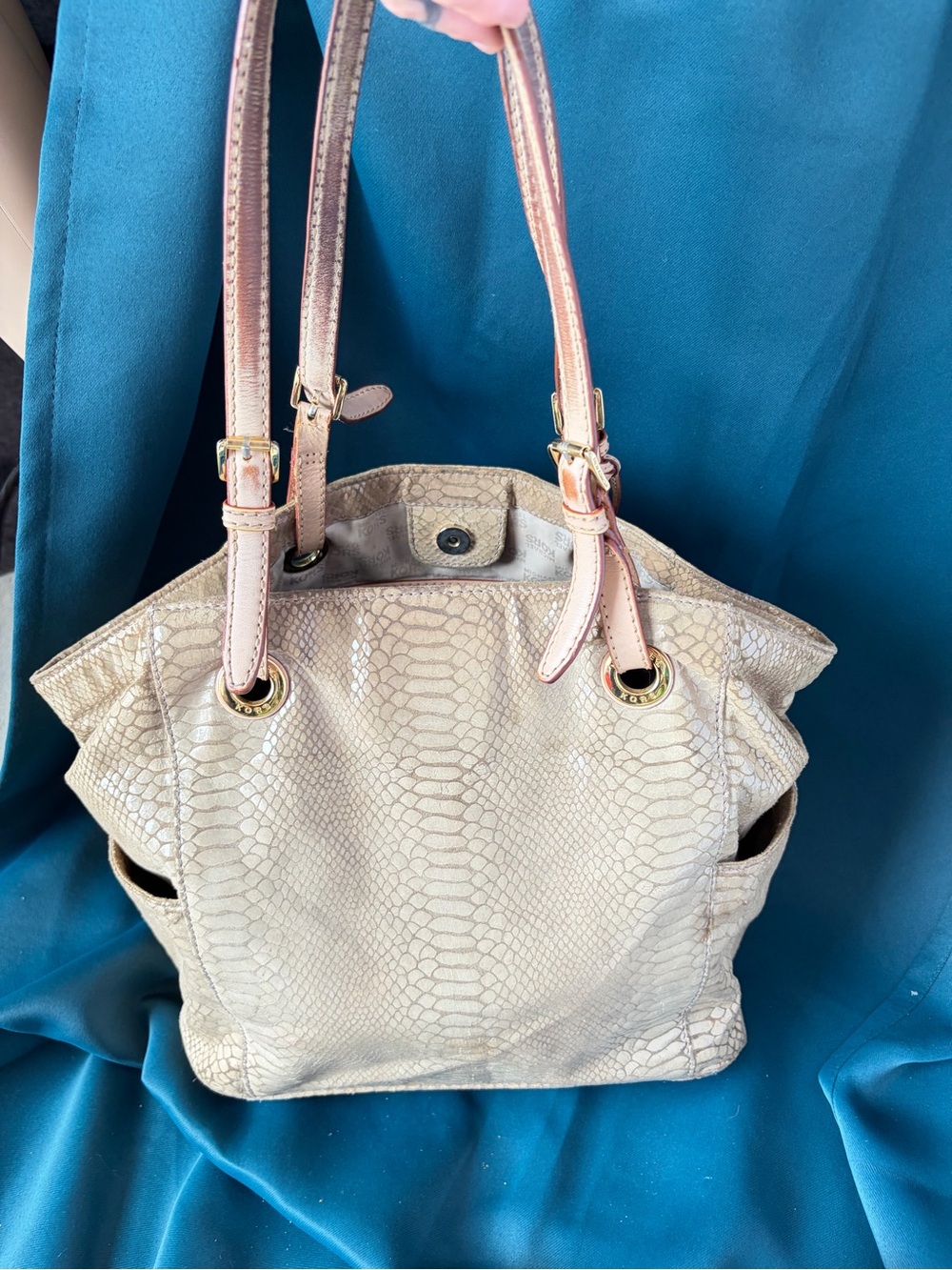 Michael Kors Cream Tote Gold Hardware